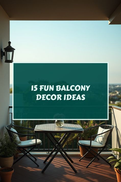 Ready to spruce up your outdoor space? Explore these 15 amazing balcony decor ideas that will perfectly refresh your patio! From cozy seating arrangements to colorful plants and lighting, you can create a stunning retreat right at home. Whether you envision a chic dining area, a lounge for sunset viewing, or a playful garden full of herbs and flowers, these creative touches will bring your tiny balcony to life. Make your small space feel inviting and comfortable, perfect for quiet evenings or gatherings with friends. Start your balcony transformation today and let your space reflect your lifestyle! Balcony Transformation, Zen Meditation Space, Playful Garden, Colourful Lounge, Balcony Decor Ideas, Fancy Chair, Gatherings With Friends, Tiny Balcony, Tabletop Firepit