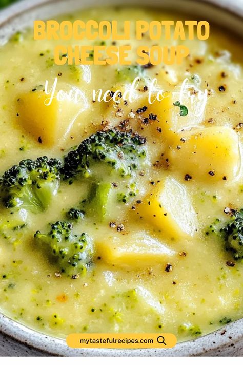 Savor the rich, velvety goodness of this Creamy Broccoli Potato Cheese Soup! Packed with nutritious broccoli and tender potatoes, it’s the perfect cozy dish for chilly days. Easy to make and full of flavor! Broccoli Potato Cheese Soup, Potato Cheese Soup, Pumpkin Bisque, Broccoli Potato Soup, Broccoli Potato, Cheese Soup Recipe, Creamy Broccoli Soup, Broccoli And Potatoes, Cheese Soup Recipes