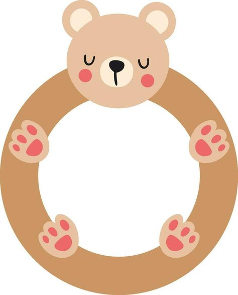 Teddy Drawing, Funny Teddy Bear, Easter Templates, Bear Teddy, Round Frame, Photo Frame, Vector Art, Vector Free, Teddy Bear