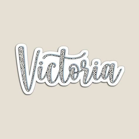 Dalmatian pattern Victoria name Dalmatian sticker, custom name sticker for Victoria Victoria Name Design, Victoria Wallpaper, Victoria Tattoo, Victoria Name, Dalmatian Pattern, Name Calligraphy, Calligraphy Typography, Name Sticker, Typography Lettering