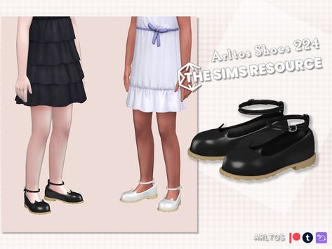 The Sims Resource - Kitty Mary Jane Child Sims Cheats, 1950s Kids, Child Shoes, Cc Shoes, Hello Kitty Shoes, Sims 4 Cc Shoes, Sims 4 Children, Sims 4 Teen, Girls Shoes Kids