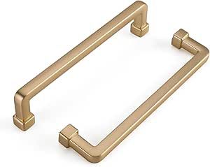 Haliwu 6 Pack Champagne Bronze Cabinet Pulls, Kitchen Cabinet Handles Square Cabinet Pulls 5 inch, Cabinet Hardware Pulls, Brass Cabinet Pulls for Dresser and Drawer, Zinc Alloy Square Cabinet Pulls, Cabinet Pulls Kitchen, Bronze Cabinet Pulls, Square Cabinet, Brass Cabinet Pulls, Bronze Cabinet, Hardware Pulls, Cabinet Hardware Pulls, Brass Cabinet