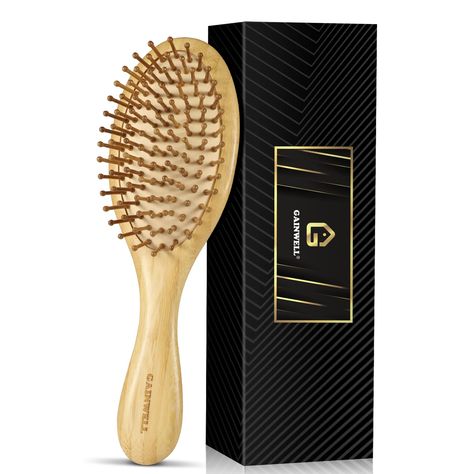 GAINWELL Bamboo Paddle Hair Brush - Bamboo Bristles Detangling Hairbrush for Massaging Scalp Brush For Hair Growth, Brush For Hair, Bamboo Hair Brush, Wooden Hair Brush, Boar Bristle Hair Brush, Best Hair Brush, Dry Curly Hair, Hair Brush Set, Wooden Paddle