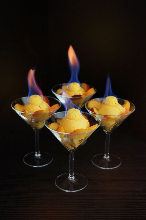 Flaming Apricot Ice Cream: Solstice Fire Magic! — The Wondersmith Fire Magick, Apricot Ice Cream, Drink Desserts, Summer Solstice Party, Creamy Honey, Fire Magic, Feeling Grateful, Molecular Gastronomy, Fancy Desserts