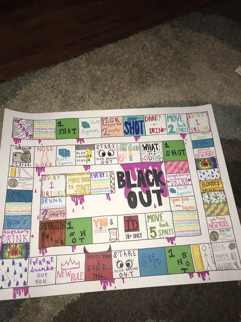 Blackout Board Drinking Game, House Party Ideas For Teens, Drunk Games, Drinking Board Games, Teen Party Games, Drinking Games For Parties, Fun Drinking Games, 21st Party, Bridal Bachelorette Party