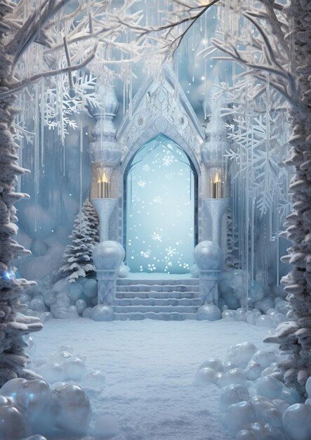 Purple Winter Wonderland Backdrop, Frozen Castle Backdrop, Frozen Aesthetic, Winter Scenes Wonderland, Ice Background, Frozen Background, Winter Castle, Background Snow, Snow Castle