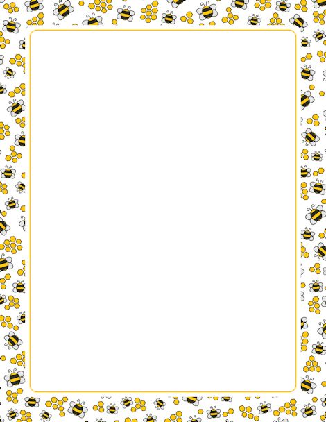 A page border with bees and honeycombs. Free downloads at http://pageborders.org/download/bee-border/ Page Boarders, Bee Room, Printable Border, Bee Themed Classroom, Bee Classroom, Bee Printables, Border Templates, I Love Bees, In Gif