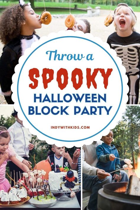 Throw a Neighborhood Spookfest | A Spooky, Halloween Block Party Neighborhood Halloween Parade Ideas, Community Halloween Party Ideas, Halloween Street Party Ideas, Block Party Halloween Ideas, Halloween Street Party, Neighborhood Halloween Decorating Contest, Community Halloween Ideas, Neighborhood Halloween Party Ideas, Halloween Block Party Decorations