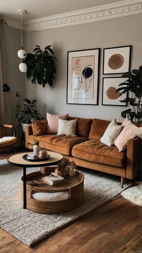 Apartment Decor Inspiration Cozy, Living Room Inspiration Apartment, Homey Living Room, Nostalgic Decor, Earth Tone Living Room, Cozy Living Room Ideas, Earthy Living Room, Cozy Living Room Design, Simple Living Room Decor