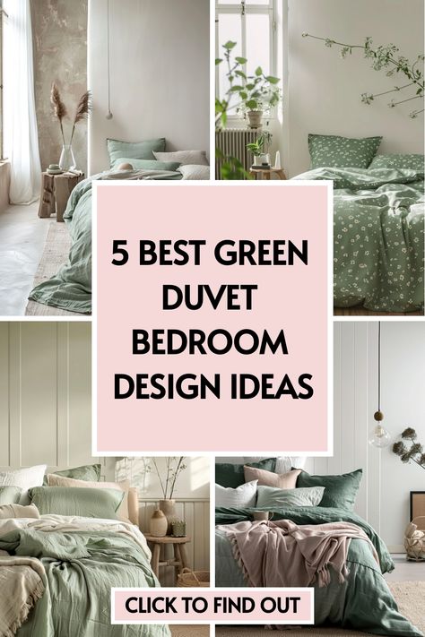 💚 Elevate your bedroom décor with a touch of green! Uncover the top 5 green duvet bedroom design ideas to create a cozy and stylish bedroom interior. Don’t miss out—click to explore! 🛌 Green Spare Bedroom Ideas, Green Duvet Bedroom, Duvet Aesthetic, Green Comforter Bedroom, Lime Green Bedrooms, Green And White Bedroom, Green Bedroom Walls, Green Bedroom Design, Organization Hacks Bedroom