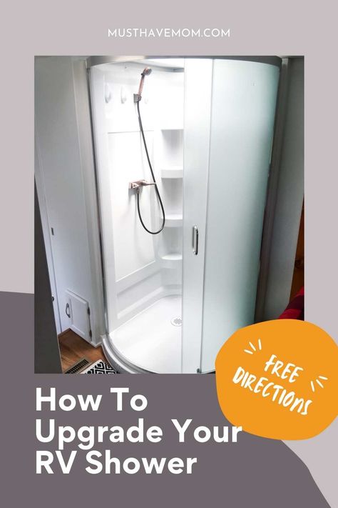 How to upgrade your RV shower with a residential shower for RV corner shower ideas Skoolie Living, Diy Wood Countertops, Rv Remodeling, Rv Upgrades, Dream Camper, Camper Redo, Rv Mods, Shower Remodel Diy, Camper Reno