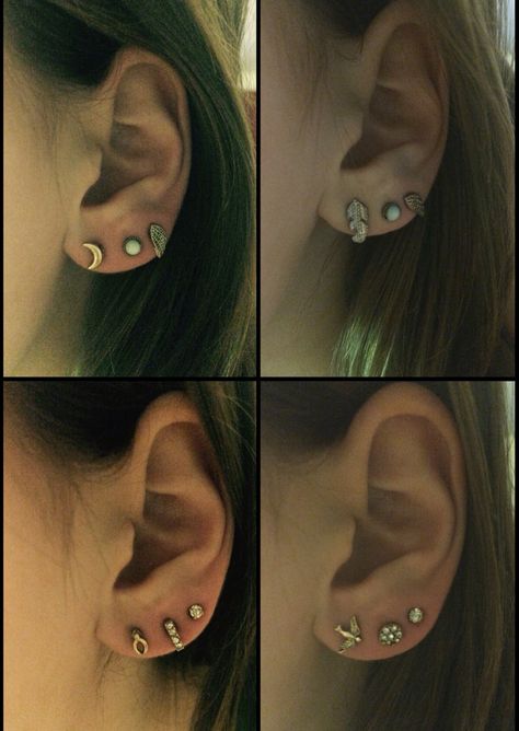 Triple earlobe piercing ideas Triple Earlobe Piercing, Triple Lobe, Piercings And Tattoos, Piercing Ideas, Tattoos And Piercings, Beauty Tips, Piercings, Beauty Hacks, Pearl Earrings