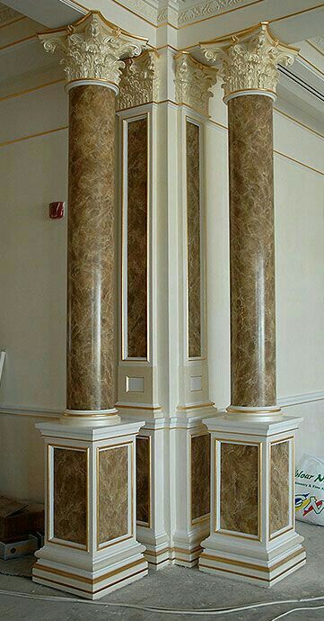 Cat Wash, Interior Columns, Pillar Design, Marble Columns, Column Design, House Arch Design, Marble Painting, Classic Interior Design, Bungalow House Design