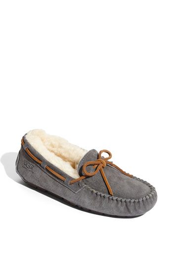 Fall!  UGG® Australia 'Dakota' Slipper (Women) | Nordstrom Mens Moccasin Slippers, Boot Slippers, Uggs For Cheap, Vans Suede, Ugg Dakota, Ugg Outlet, Ugg Bailey Button, Bedroom Slippers, Moccasins Mens