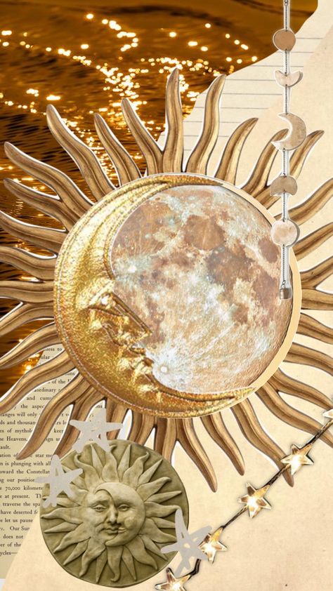 #sun #moon #golden #vintageart #popular #asthetic #pretty Sun Moon, Vintage Art, Moon, Sun, Pins