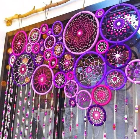 Dreamcatcher Diy, Atrapasueños Diy, Simpul Makrame, Hantverk Diy, Dream Catcher Diy, Deco Boheme, Diy Window, Beaded Curtains, Décor Diy