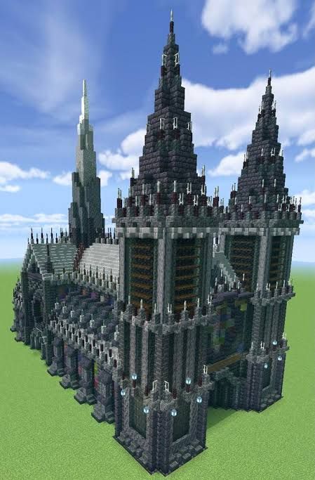 Gothic Kingdom, Minecraft Gothic House, Minecraft Cathedral, Goth Mansion, Goth Castle, Minecraft Kingdom, Goth Houses, Minecraft House Plans, Dark Castle