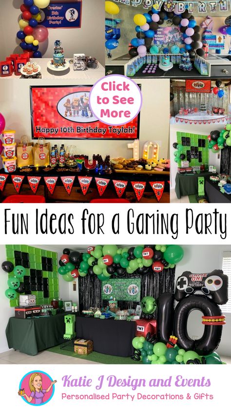 Gamer Truck Birthday Party, Gamer Birthday Food Ideas, Level 6 Birthday Party, Game Truck Birthday Party Ideas, Gamer Birthday Party Food, Video Game Birthday Party Food, Gaming Party Ideas Boys, Roblox Party Games, Gamer Party Food