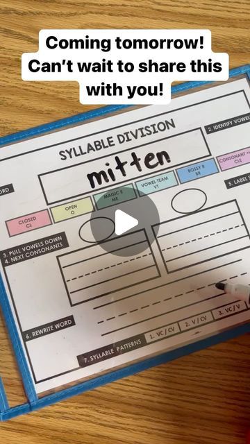 Kristen - Reading Teacher on Instagram: "Syllable Division made simple! Cannot wait to share this foolproof way of dividing syllables with you. #ufli bigkidsneedphonicstoo #LETRS #weareteachers #teachersofig #teachersofinstagram #scienceofreading
#iteachtoo #teacherlife #teachergram 
#educationmatters #educators #teachers #teacherhack #litchat #reading #elementaryteaching #elementaryteachers #elementaryreading #spelling #spellinghack #teachingspelling #elementaryspelling
#weareteachers" Dividing Syllables, Syllable Division, Teaching Spelling, Vowel Team, Reading Teacher, Elementary Reading, Reading Program, Teaching Elementary, Teacher Hacks