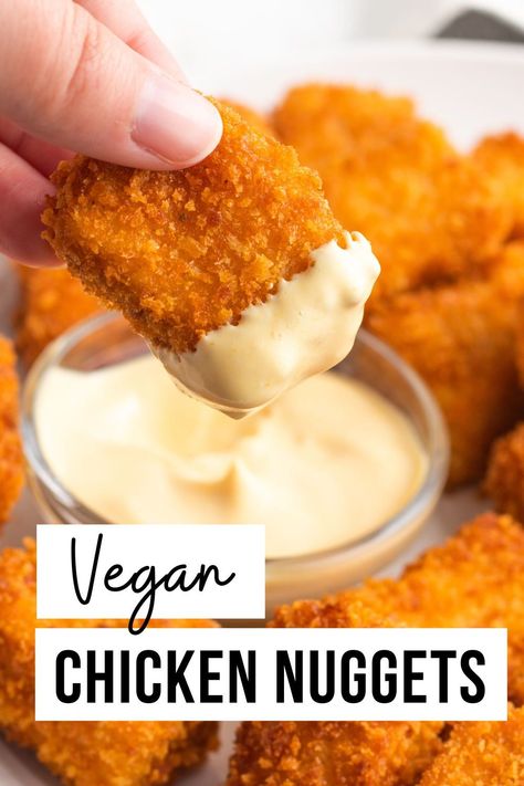 These Vegan Tofu Nuggets will replace any craving you have for chicken nuggets! Flavorful on the inside and crispy on the outside. Let's make some vegan chicken nuggets using one of my favorite meatless proteins: tofu! Marinated to taste like chicken, breaded to be flavorful and crispy, and fried to golden perfection.