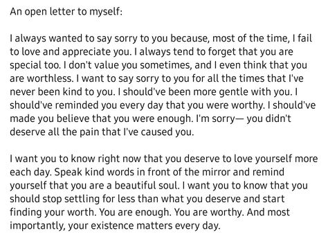 An Apology To Myself, Letter To Myself Deep, Dear Me Letter To Myself, Letter For Myself, Love Letter To Myself, Sorry Letter, A Letter To Myself, Letter To Future Self, Letter To Myself