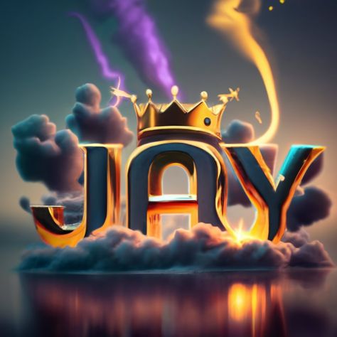 Ideogram Jay Name Wallpaper, Jay Name, Woo Man, Poster 3d, Different Shades Of Black, Photography Poster, Golden Crown, Name Wallpaper, 3d Render