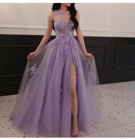 Flower Graduation Party, Vestido Color Lila, Prom Gowns Elegant, Flower Graduation, Lilac Prom Dresses, Celebrity Prom Dresses, Birthday Dress Women, Evening Wear Dresses, Formal Occasion Dress