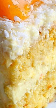 Orange Coconut Cake, Cake Recipes Chocolate, Spring Cakes Recipes, Icing Chocolate, Coconut Cake Recipe, Orange Cake Recipe, Spring Cake, Recipes Chocolate, Cookies Cake