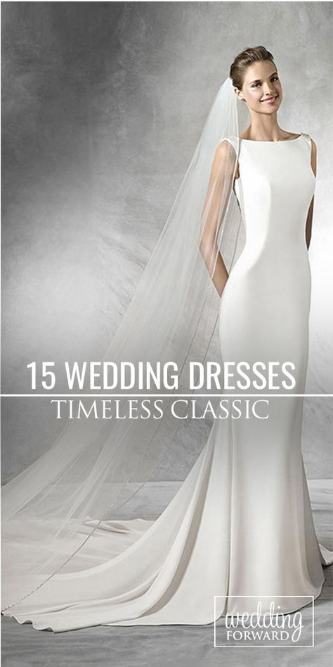 15 Classic Wedding Dresses You Can't Go Wrong With ❤ If you are not sure what wedding gown to choose, stop on the classic wedding dress. See more: http://www.weddingforward.com/classic-wedding-dresses-ideas/ #wedding #weddingdress #classicweddingdress #weddinggown #bride Simple Classic Wedding Dress Classy, Simple And Classic Wedding Dress, Elegant Bride Dress Classy, Wedding Dresses Classic Elegant Timeless, Timeless Classic Wedding Dress, Elegant Wedding Gown Classy, Simple Wedding Gowns Elegant, Wedding Dresses Classic Timeless, Wedding Gown Simple Elegant Classy