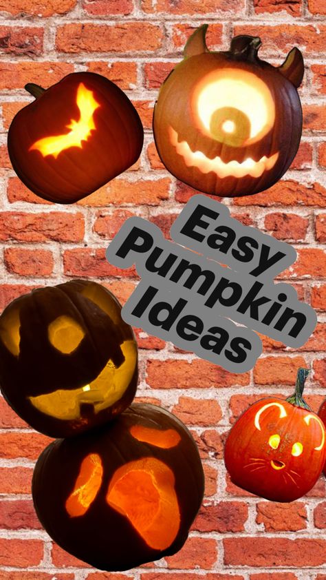 Pumpkins carved for Halloween in different fashions; including a Scream mask carving with big mouth and bat carving Simple Pumpkin Carving, Easy Pumpkin Carving Ideas, Minion Face, Halloween At Home, Scream Mask, Easy Pumpkin Carving, Alien Face, Fun Halloween Crafts, Pumpkin Carving Ideas