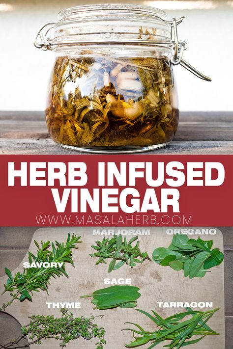 Flavored Vinegar Recipes, Hot Vinegar, Veggie Storage, Garlic Vinegar, Homemade Vinegar, Vinegar Recipes, Herbal Vinegar, Cottagecore Recipes, Flavored Vinegars