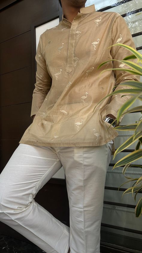 Buy Short Kurta Shirt Men Indian Mens Ethnic Wear for All online on Etsy India. Shop for handmade, vintage and unique Kurtas items from RichArtBySuhani online on Etsy Kurta Designs For Men Indian Weddings, Kurta Short Men, Kurta Style Shirt Men, Mens Mehendi Outfits, Shirt Traditional Outfit, Men Designer Shirt, Men Ethnic Outfit, Mens Short Kurta Designs, Indian Mens Wedding Outfit