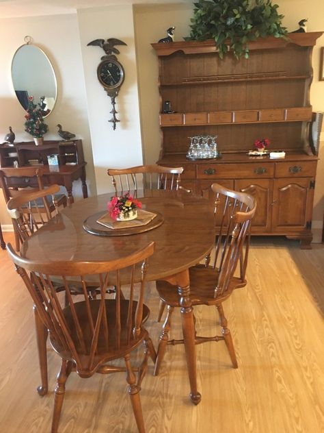 Maple Dining Room Table with 2 leaves and 4 matching chairs.  The table is approximately 57" long and 38" wide and has 2 matching leaves 18" each.  Vintage 70's. Made in the US, excellent condition, excellent quality. | eBay! 1940s Dining Room Table, 80s Dining Room Table, Maple Wood Dining Table, 90s Dining Room, 70s Dining Table, 60s Dining Room, 80s Dining Room, 70s Dining Room, 1960s Dining Room