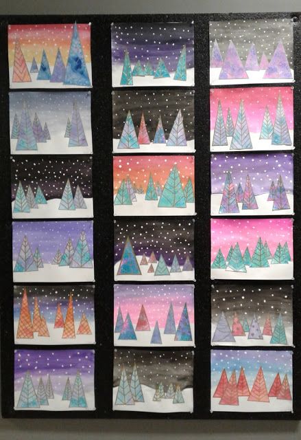 Winter Wonderland Art, Art 2nd Grade, Christmas Art For Kids, Classe D'art, Winter Art Lesson, Christmas Art Projects, Winter Art Projects, 2nd Grade Art, Paint Easy