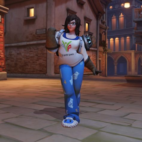 Pajama Mei! From Overwatch Mei Overwatch Skins, Mei Skins, Mei Overwatch, Overwatch Mei, Overwatch Genji, Victory Pose, Overwatch Cosplay, Pajama Outfit, Outfit Png