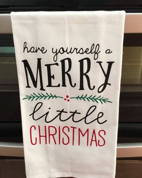 Christmas Tea Towels, Tea Towels Diy, Diy Towels, Towel Ideas, Holiday Movies, Custom Tea Towel, Christmas Towels, Funny Kitchen, Christmas Kitchen Towels