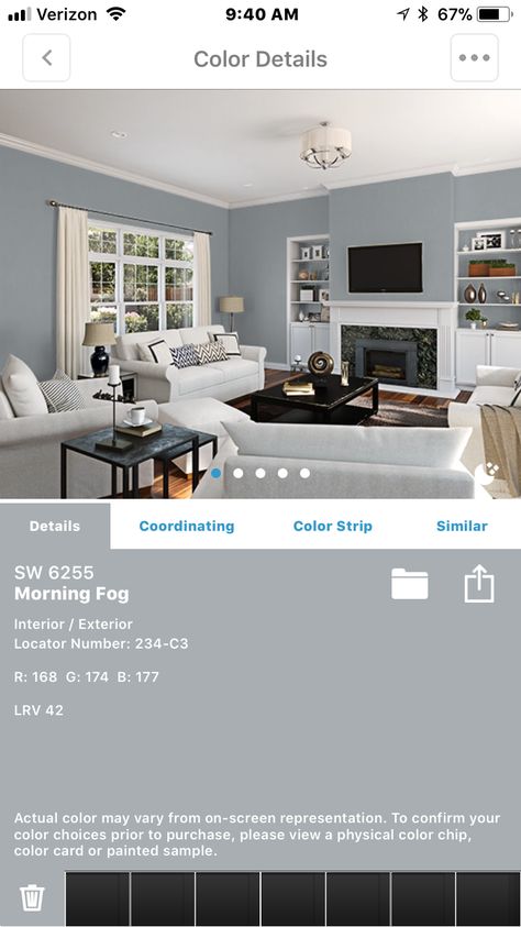 Dining Room Sherwin Williams Morning Fog Morning Fog Sherwin Williams, Fog Sherwin Williams, French Grey Interiors, Blue Gray Paint Colors, Appartment Decor, House Color Palettes, Morning Fog, Favorite Paint Colors, Beige Interior