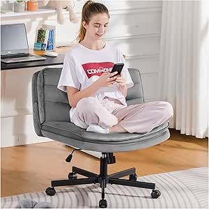 Home Office Desk Chair, Modern Home Office Desk, Cross Legged, Swivel Chair Desk, Chair Swivel, Vanity Chair, Chair Height, Office Desk Chair, Ergonomic Office