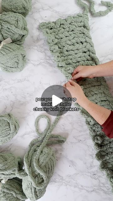 Christina Dennis on Instagram: "Comment "knit" for my new and improved YouTube video tutorial for these chunky finger knit blankets! Whether you want to create a cozy accent for your home or make a spectacular gift, these chunky knit blankets are such a fun and easy DIY to try. I know you'll become as addicted to this craft as I am.   You can also find the full written tutorial for this finger knit blanket on my blog (linked in my IG bio). I include links to the yarn I use, important tips & tricks, plus washing instructions: https://thediymommy.com/how-to-knit-a-chunky-blanket-for-beginners-no-needles-required/  Let me know if you've made one of these yet!  #thediymommy #fingerknitting #chunkyknitblanket #diyblanket #chunkyblanket #knitblanket" How To Finger Knit A Blanket, Finger Knitting For Beginners, Finger Knit Blanket, Finger Knitting Blankets, Chunky Knit Blankets, Finger Knitting Projects, Finger Knit, Diy Mommy, Finger Crochet