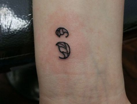 Flower Negative Space, Semicolon Tattoo Meaning, Tattoo Unique, Semi Colon, Health Tattoo, Symbol Of Hope, Tattoo Trend, Semicolon Tattoo, Healing Tattoo