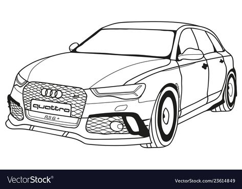 Audi Rs6 Drawing, Audi Drawing, Audi Sketch, Audi Rs6 C7, Travel Guide Book Design, Rs6 Audi, Hard Drawings, Audi Q4, Blue Drawings