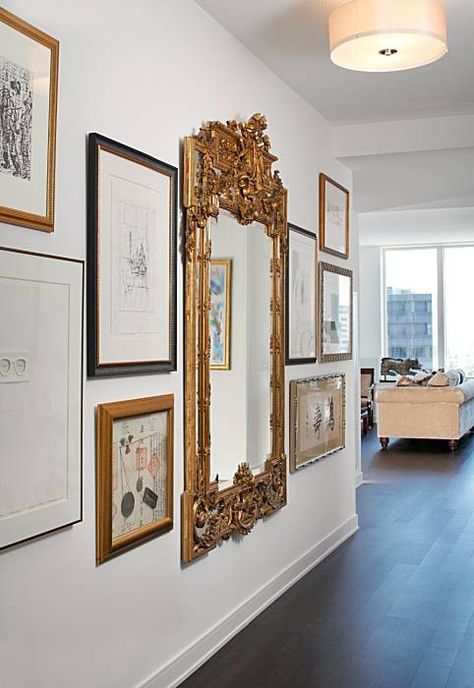 Mirror Gallery Wall Ideas, Wall Pantry Ideas, Wall Pantry, Hallway Gallery, Hallway Gallery Wall, Walls Decor, Mirror Gallery, Mirror Gallery Wall, Large Hallway