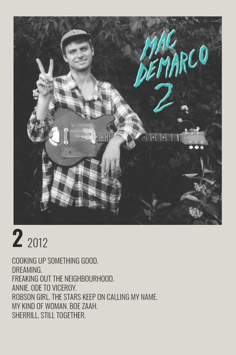 Mac Demarco 2, Music Album Poster, Indie Movie Posters, Mac Demarco, Minimalist Music, Poster Flower, Music Poster Ideas, Vintage Music Posters, Cool Album Covers