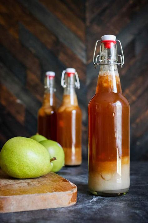 Pear Kombucha, Make Kombucha, Pear Sauce, Pear Cider, Homemade Kombucha, Kombucha Recipe, Roasted Pear, Scratch Recipes, Wholesome Recipes