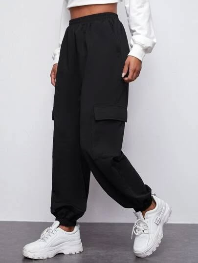 Shop All Women's Clothing | Best Selling Clothing | SHEIN USA Cargo Joggers Outfits, Jogger Pants Outfit Women, Cute Sweatpants Outfit, Black Pants Outfit, Jogger Pants Outfit, Cute Sweatpants, Black Jogger Pants, Mode Turban, Cargo Pants Outfit