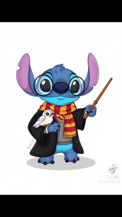 Stitch And Harry Potter Tattoo, Stitch Dressed As Other Characters, Hawaii Cartoon, Lilo And Stitch Characters, Stitch Artwork, Stitch Coloring Pages, Stitch Tattoo, Lilo And Stitch Quotes, Lilo And Stitch Drawings