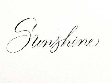 Word Sunshine Tattoo, Sunshine Word Tattoo Fonts, Sunshine Tatoos Ideas, Sunshine Word Tattoo, Sunshine Tattoos For Women, Word Tattoo Fonts, Sunshine Tattoo Ideas, Sunshine Lettering, Sunshine Tattoos