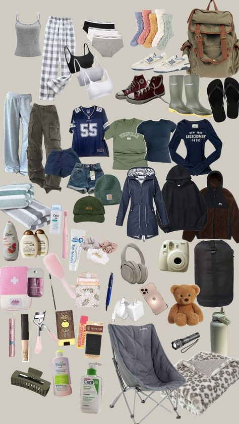 School summer camp ⛺🌞🌲📚 #school #packinglist #packingideas #summercamp #camping #list #foryoupage #shufflefyp #camp What To Bring On A Camping Trip, Packing List For Summer Camp, Summer Camp Vibes Aesthetic, Camping Trip Outfits, Aesthetic Camping Outfits, Camp Must Haves, Summer Camp Clothes, Summer Camp Fits, Camp Counselor Aesthetic