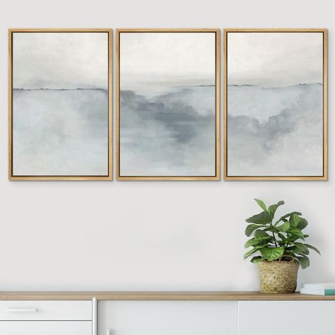 Studio Mcgee Dupe Bedroom Art Above Bed, Minimal Landscape, Rent House, Minimalist Watercolor, Landscape Abstract, Gray Paint, Paint Strokes, Pastel Watercolor, Hanging Posters