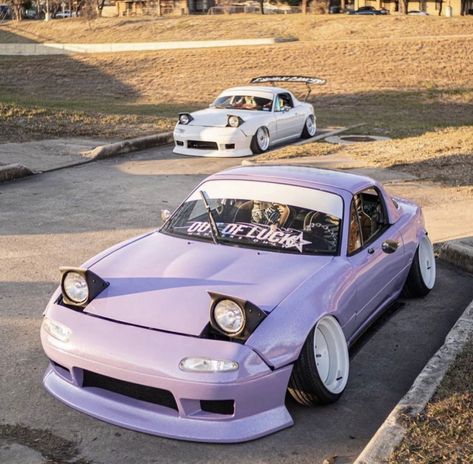 Miata Car, Kereta Sport, Slammed Cars, Mazda Miata Mx5, Purple Car, Mx5 Miata, Car Deco, Pimped Out Cars, Best Jdm Cars